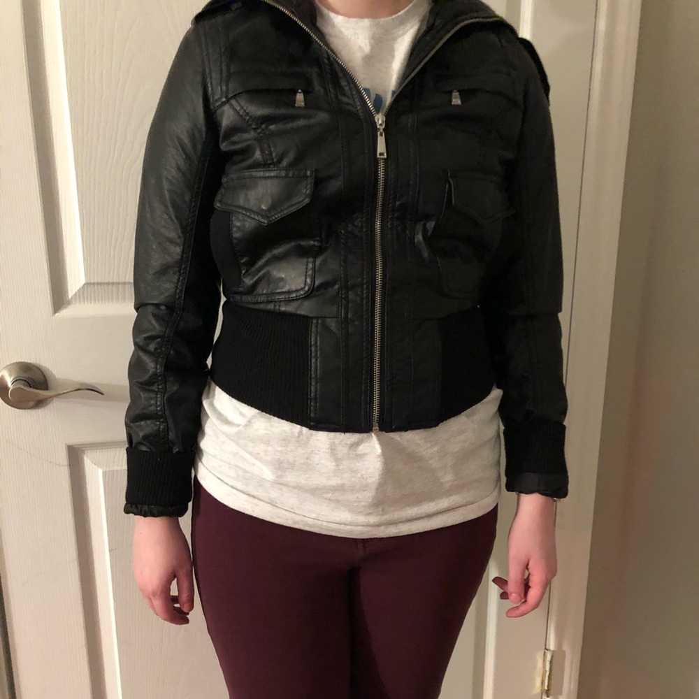 J2 Faux Black Leather Jacket